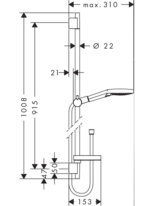 Dušo komplektas Hansgrohe Raindance Select S 120 90 cm 6