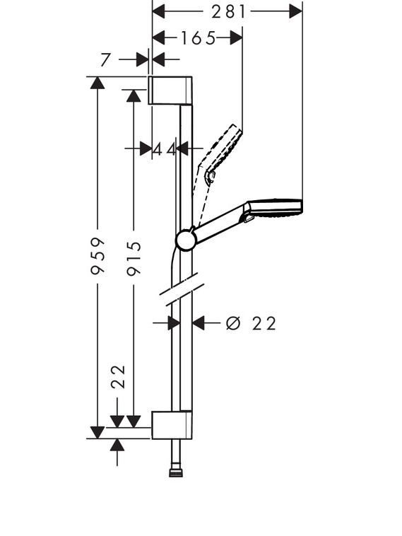 Dušo komplektas Hansgrohe Crometta Vario EcoSmart Shower Set 90 4 Dušo komplektas Hansgrohe Crometta Vario EcoSmart Shower Set 90 4