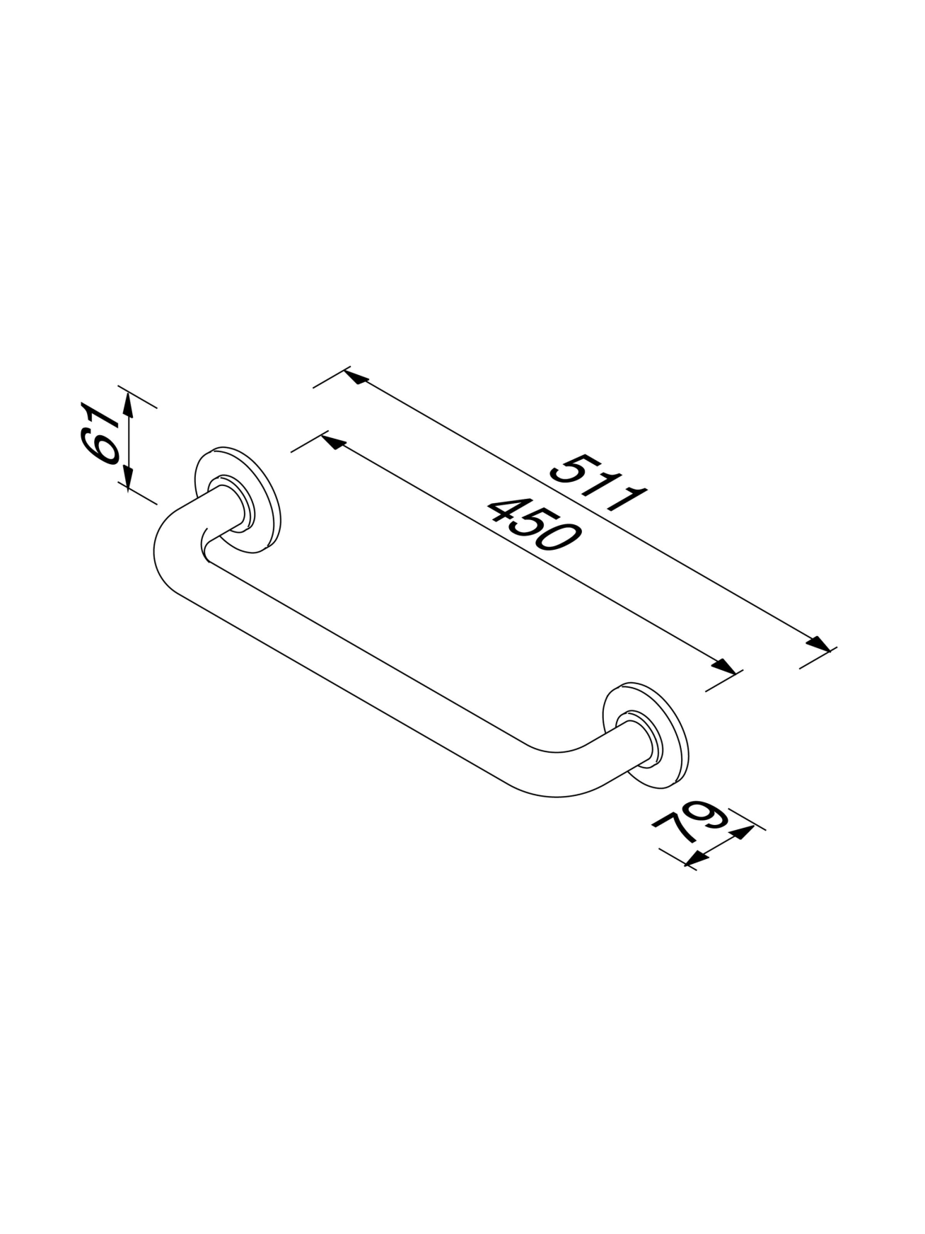 Rankšluosčių laikiklis Geesa Hotel, 45 cm 1 Rankšluosčių laikiklis Geesa Hotel, 45 cm 1