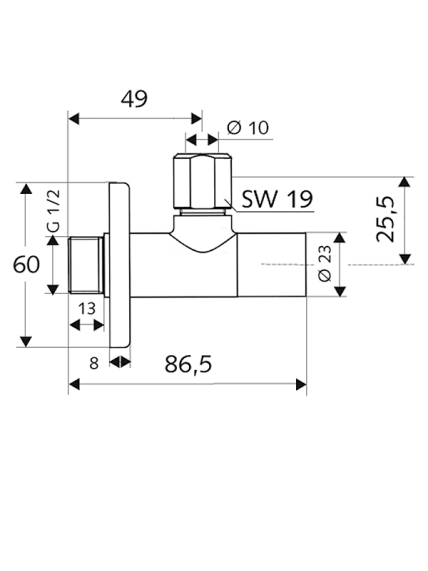 Kampinis ventilis Schell Stile, 053760699 1