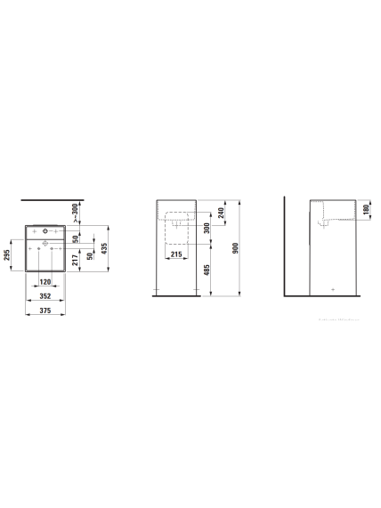 Laisvai pastatomas praustuvas Kartell by Laufen SaphirKeramik 37,5x43,5 cm 3