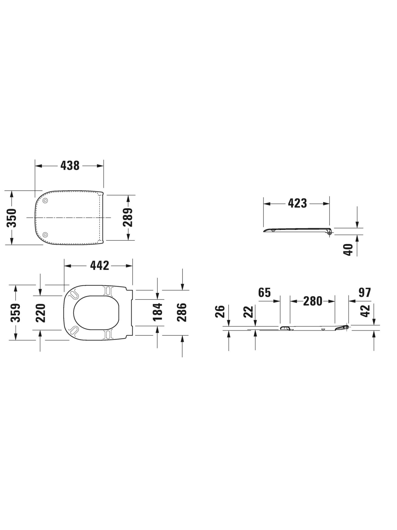 Klozeto dangtis Duravit D-Code SoftClose 0067390000 1