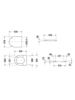 Klozeto dangtis Duravit Starck 3 0063810000 Klozeto dangtis Duravit Starck 3 0063810000