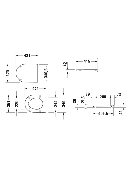 Klozeto dangtis Duravit Starck 3 SoftClose, 0063890000 6 Klozeto dangtis Duravit Starck 3 SoftClose, 0063890000 6