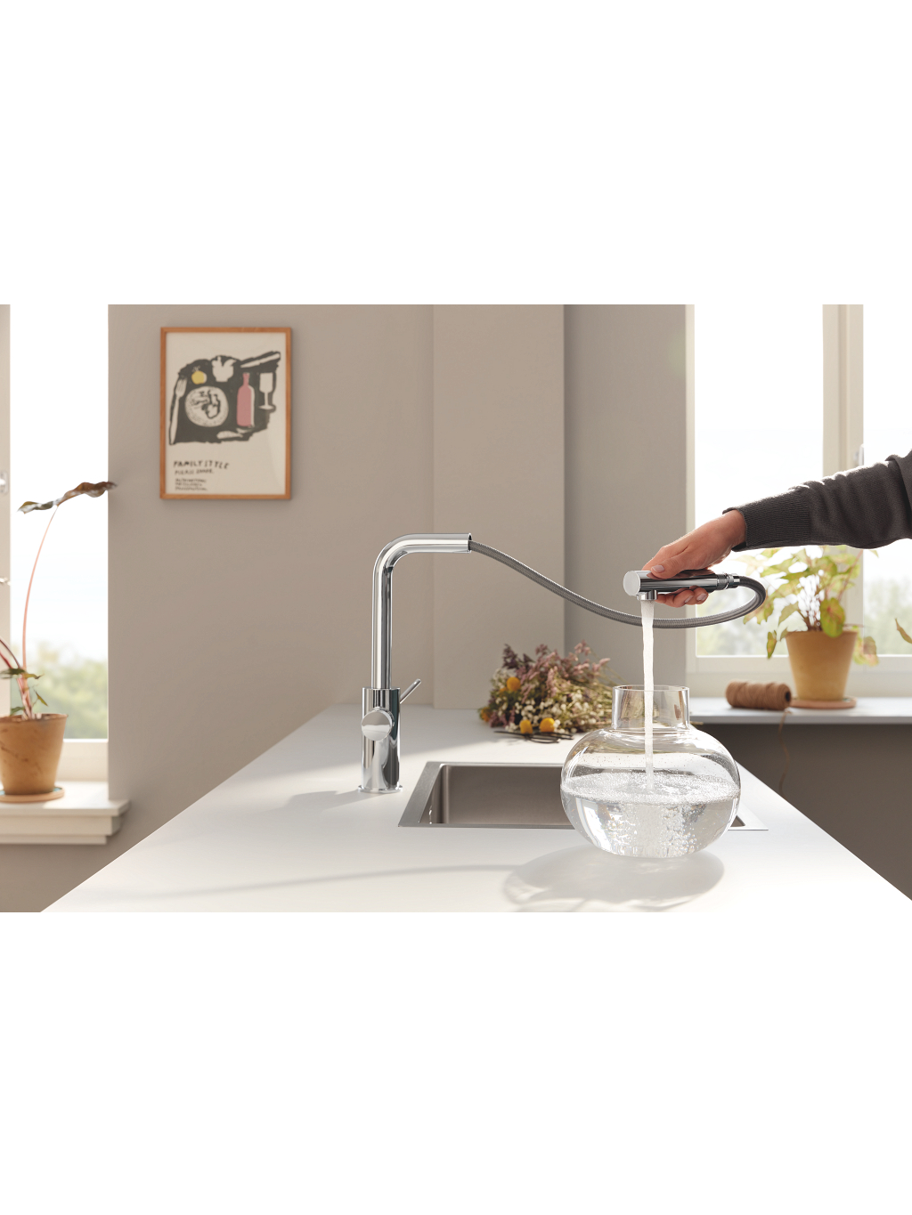 Maišytuvas plautuvei Grohe Blue Pure Minta su ištraukiama žarna 3 Maišytuvas plautuvei Grohe Blue Pure Minta su ištraukiama žarna 3