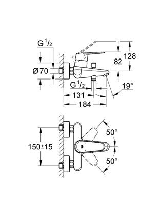 Maišytuvas dušui/voniai Grohe Eurodisc Cosmopolitan 33390002 1
