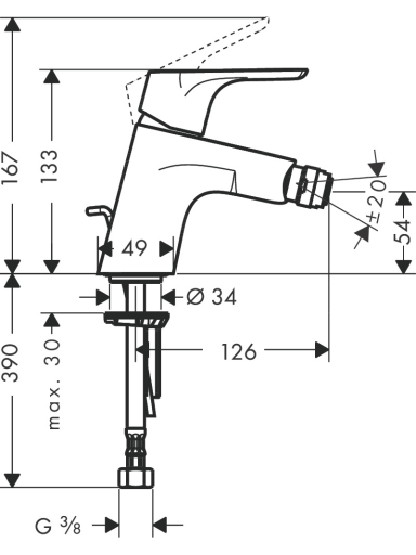 Maišytuvas bidė Hansgrohe Focus 31920000 Maišytuvas bidė Hansgrohe Focus 31920000