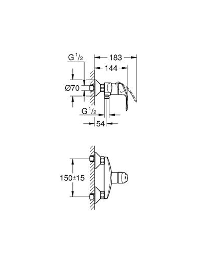 Maišytuvas dušui Grohe Eurosmart New 33555002