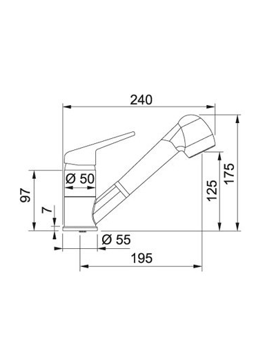 Maišytuvas plautuvei Franke Novara-Plus su ištraukiama žarna Maišytuvas plautuvei Franke Novara-Plus su ištraukiama žarna