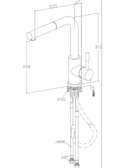 Maišytuvas plautuvei Villeroy&Boch Steel Shower, 969701LC 5 Maišytuvas plautuvei Villeroy&Boch Steel Shower, 969701LC 5