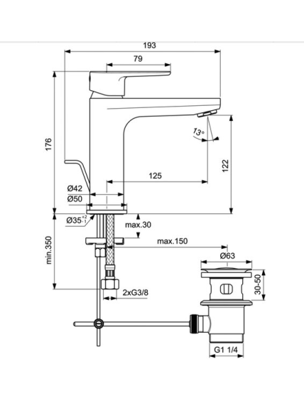 Maišytuvas praustuvui Ideal Standard Cerafine O, BC699XG 5