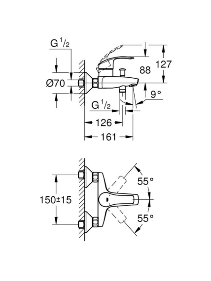Maišytuvas voniai Grohe Eurosmart 33300002 1 Maišytuvas voniai Grohe Eurosmart 33300002 1