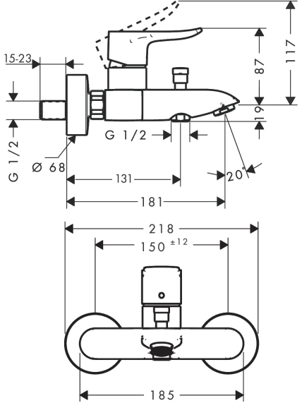 Maišytuvas voniai Hansgrohe Metris 31480000 1