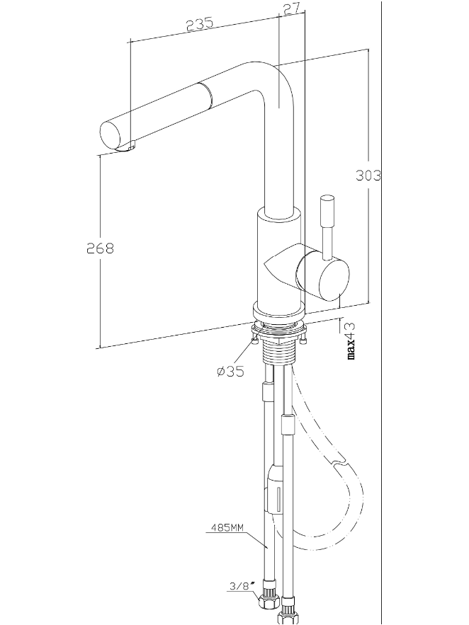 Maišytuvas plautuvei Villeroy&Boch Steel Shower, 969701LC 5