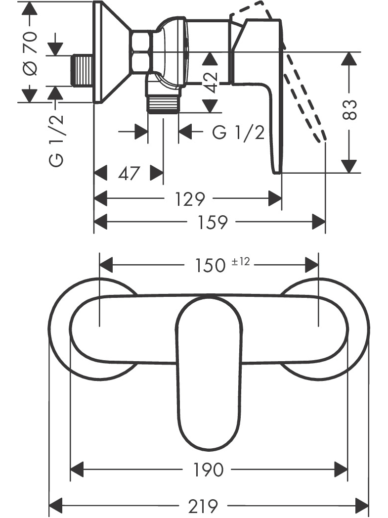 Maišytuvas dušui Hansgrohe Vernis Blend, 71640000 3 Maišytuvas dušui Hansgrohe Vernis Blend, 71640000 3