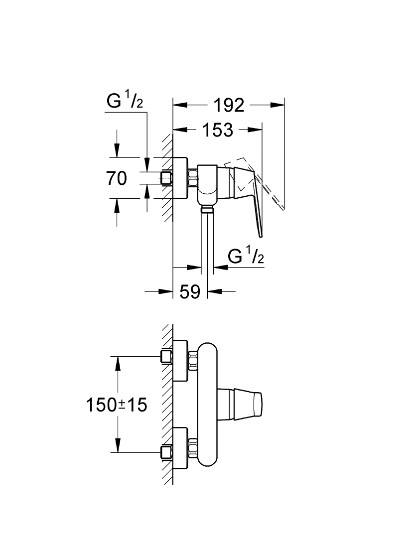 Maišytuvas dušui Grohe Eurosmart Cosmopolitan 32837000 1 Maišytuvas dušui Grohe Eurosmart Cosmopolitan 32837000 1