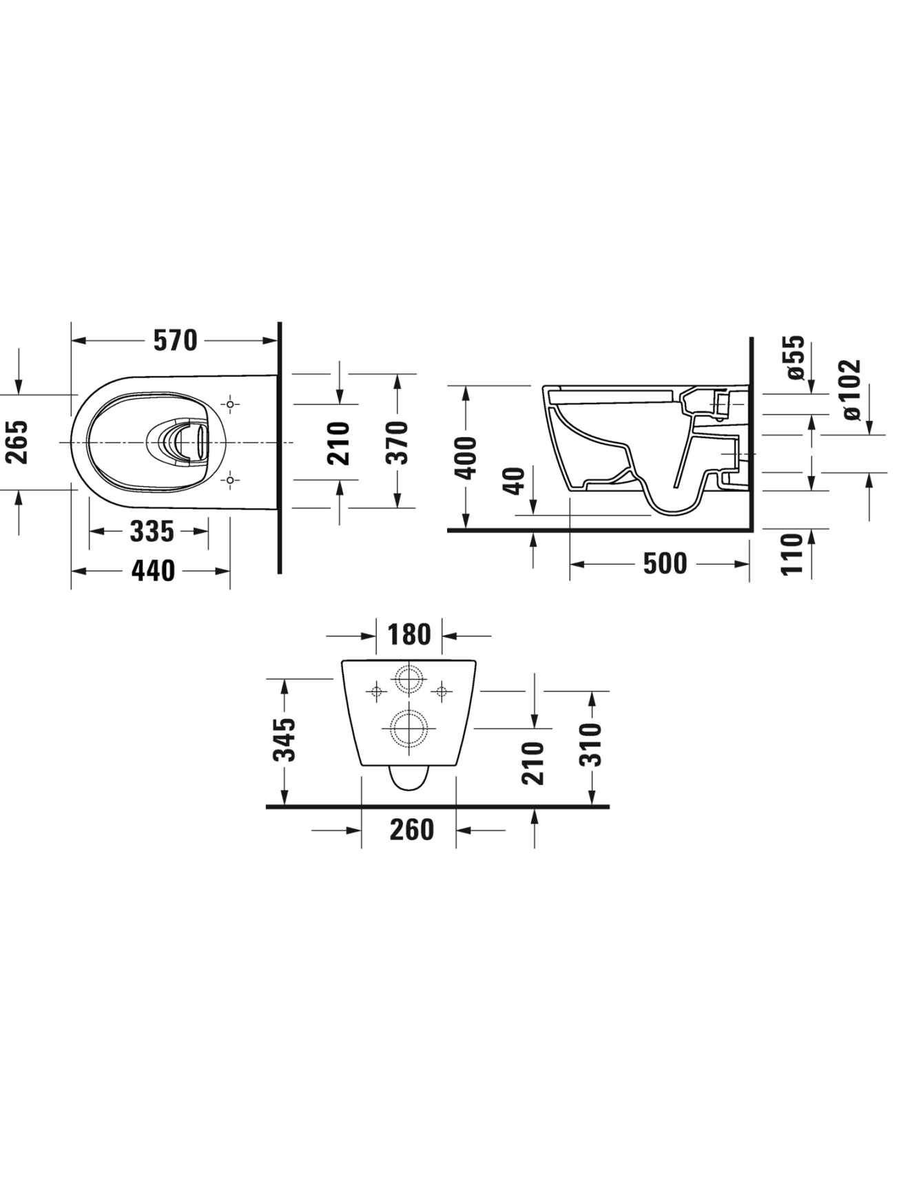 Pakabinamas klozetas Duravit ME by Starck HygieneFlush 5 Pakabinamas klozetas Duravit ME by Starck HygieneFlush 5