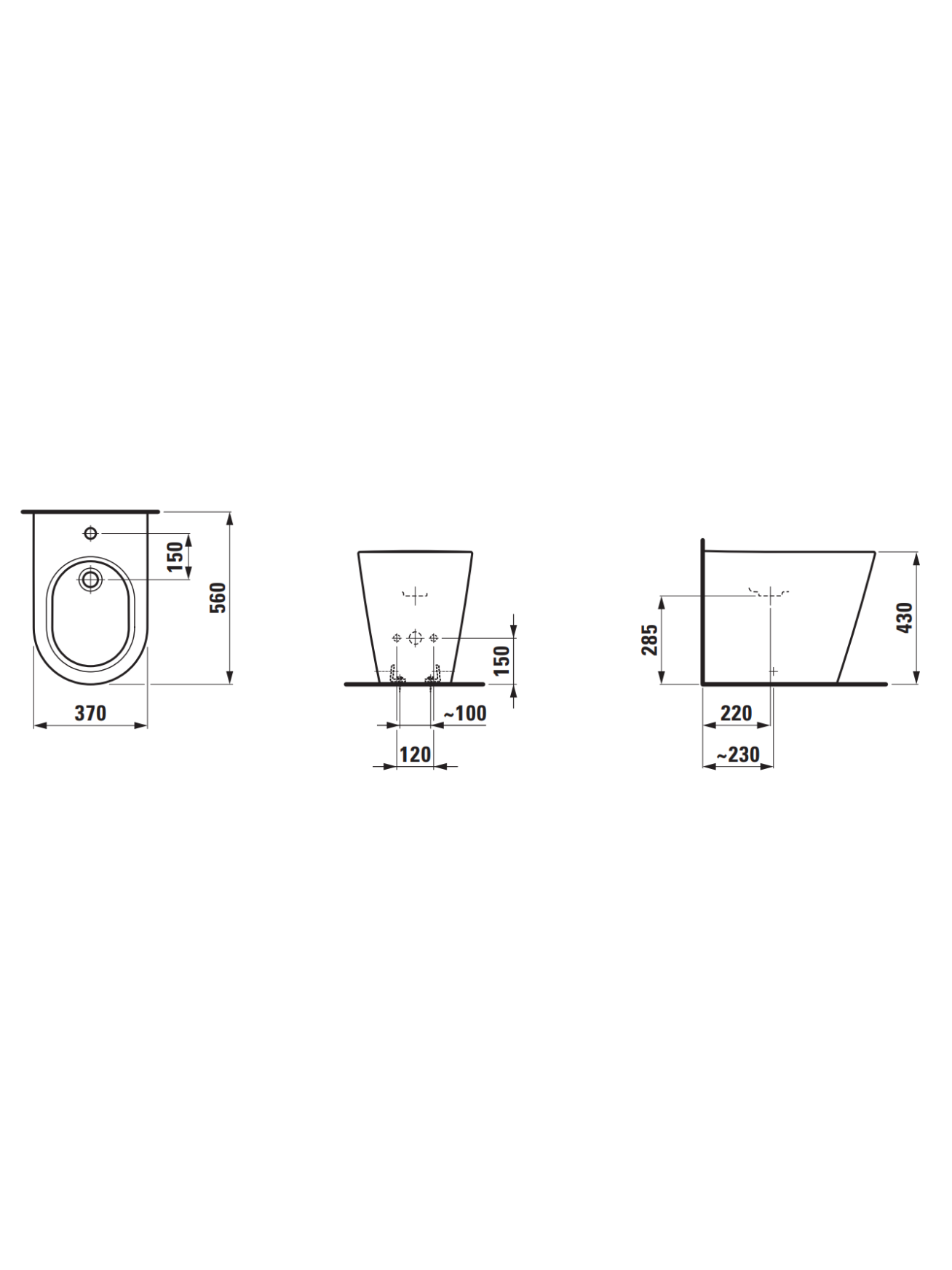 Pastatoma bidė Kartell by Laufen, H8323310003021 2