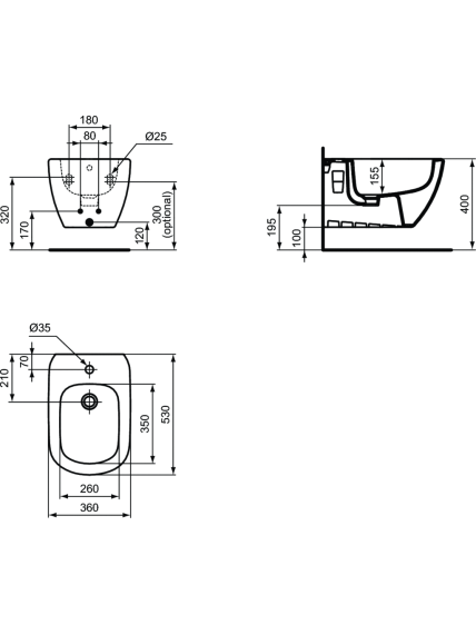 Pakabinama bidė Ideal Standard Tesi, T457001 3