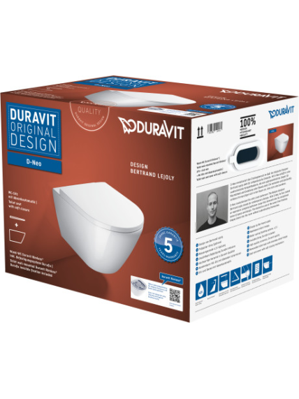 Pakabinamas klozetas Duravit D-Neo Rimless su dangčiu 7