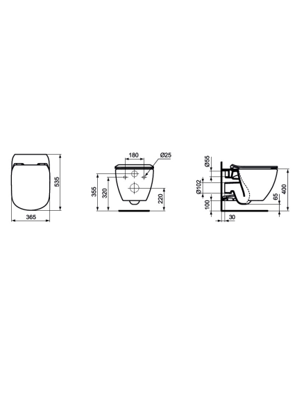 Pakabinamas klozetas Ideal Standard Tesi Aquablade su SoftClose 9 Pakabinamas klozetas Ideal Standard Tesi Aquablade su SoftClose 9