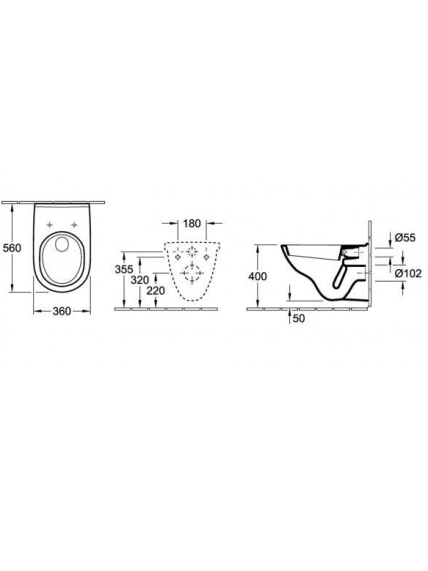 Pakabinamas klozetas Villeroy & Boch O.Novo Rimless 6 Pakabinamas klozetas Villeroy & Boch O.Novo Rimless 6