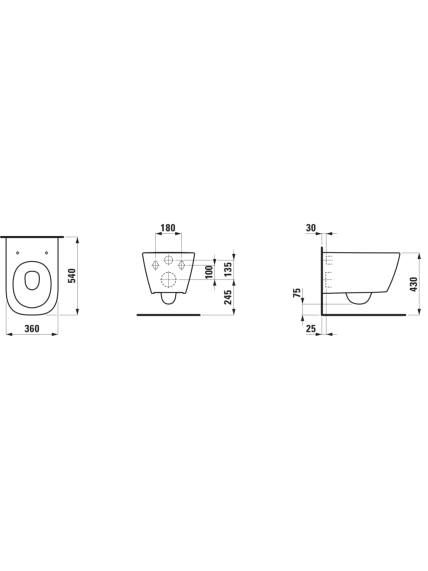 Pakabinamas unitazas Laufen Meda Silent Flush Rimless su dangčiu 12