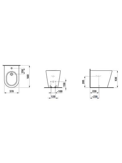 Pastatoma bidė Kartell by Laufen, H8323310003021 2