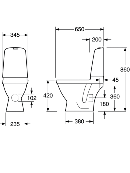 Pastatomas klozetas Gustavsberg Nautic 1510 C+ Hygienic Flush 6