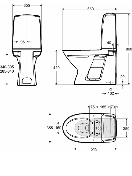 Pastatomas klozetas Ifo Spira 6260 Rimfree su dangčiu 2
