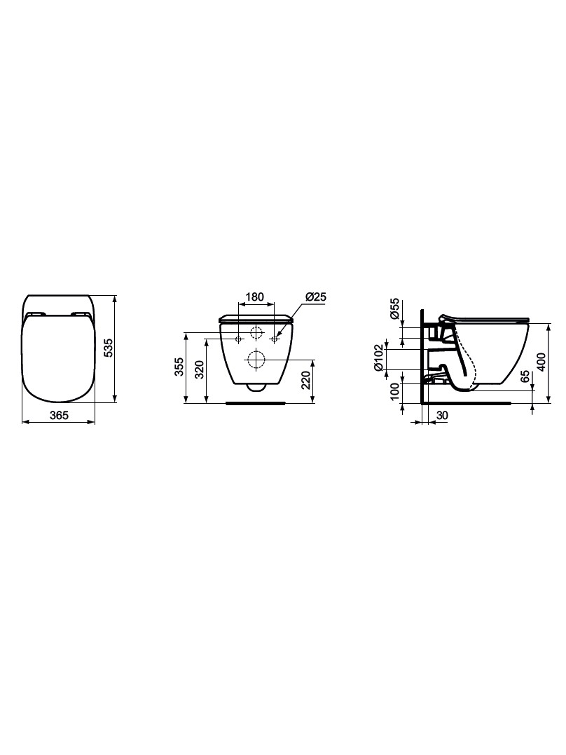 Pakabinamas klozetas Ideal Standard Tesi Aquablade su SoftClose 9