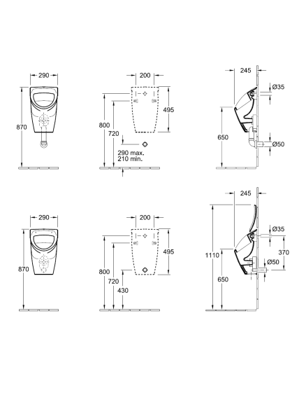 Pisuaras Villeroy&Boch O.Novo Compact, 75570001 2 Pisuaras Villeroy&Boch O.Novo Compact, 75570001 2
