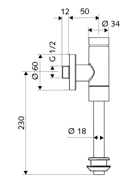 Pisuaro vandens nuleidimo mechanizmas Schellomat Basic 1