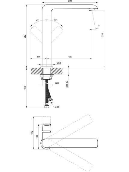 Plautuvės/praustuvo maišytuvas Ravak Flat FL 016.00 2