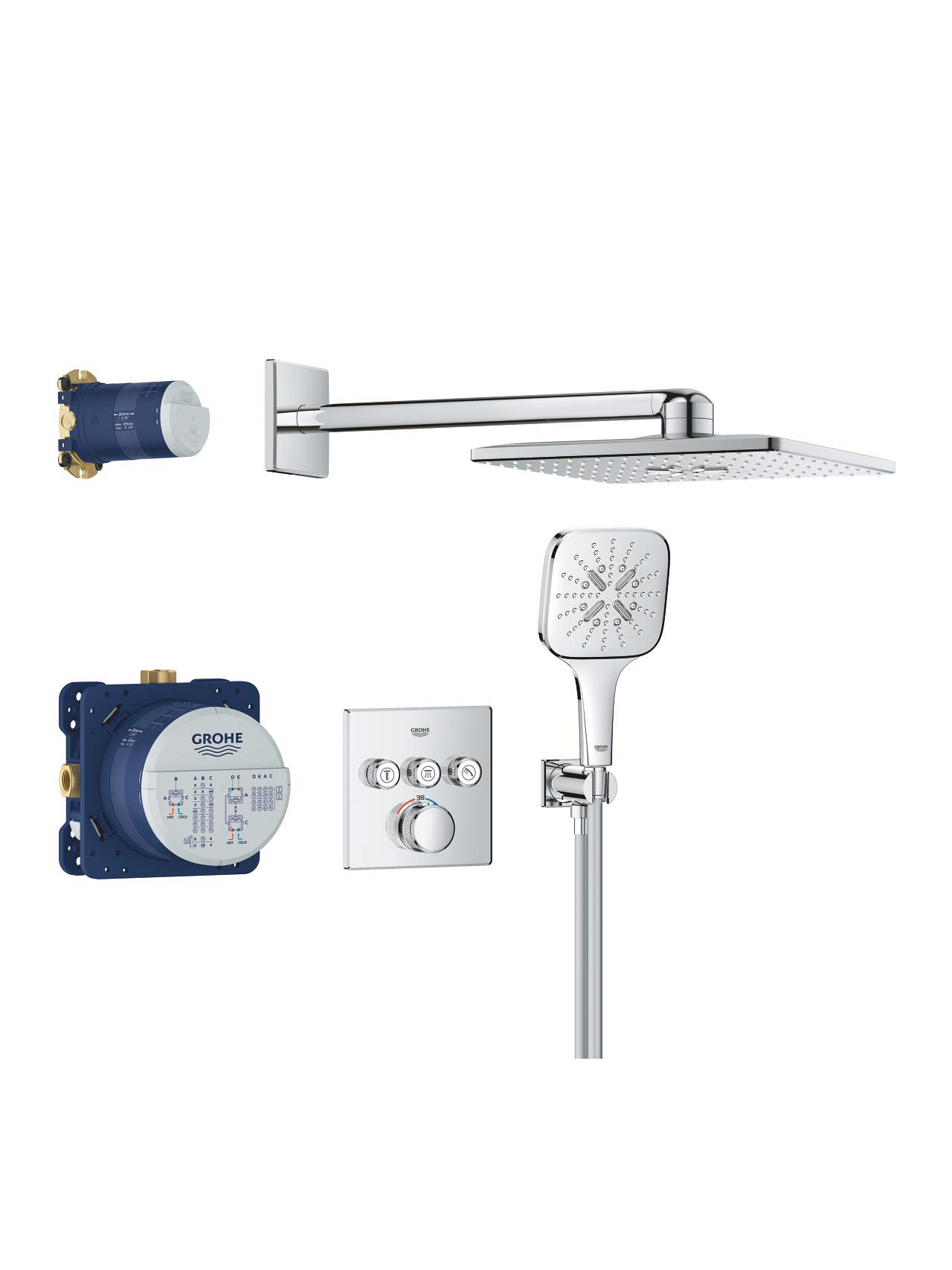 Potinkinė termostatinė sistema Grohe Grohtherm SmartControl