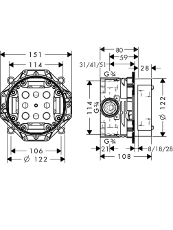 Potinkinė dėžutė Hansgrohe Ibox 01800180