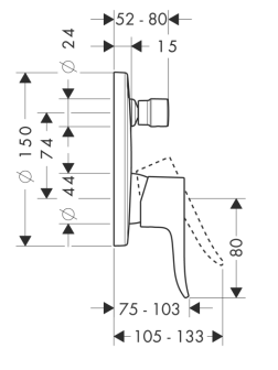 Potinkinio maišytuvo dangtelis voniai Hansgrohe Metris 31493000