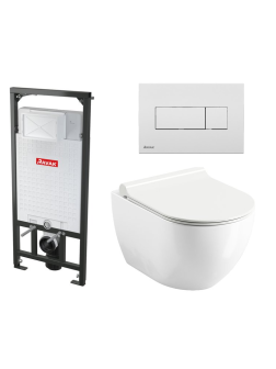 Potinkinis WC rėmas Ravak su WC Uni Chrome RimOff komplektas
