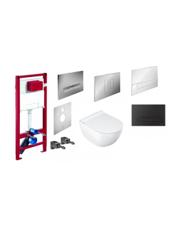 Potinkinis WC rėmas Schell Montus C120 su WC Ravak Uni Chrome