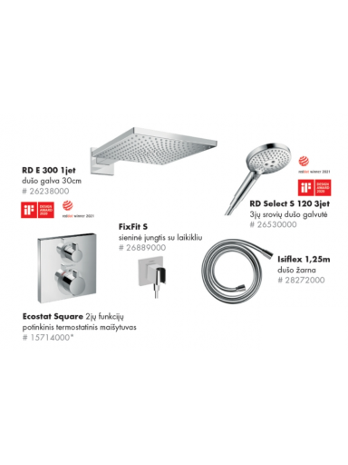 Potinkinės sistemos komplektas Hansgrohe Raindance E 300