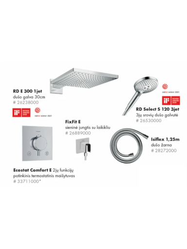 Potinkinės sistemos komplektas Hansgrohe RD E 300