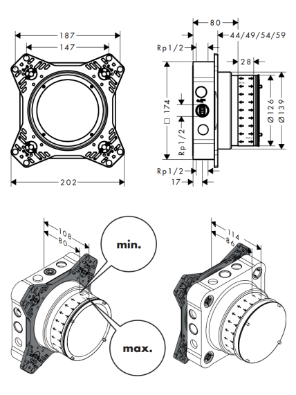 Potinkinė dėžutė Hansgrohe Ibox Universal 2, 01500180 6