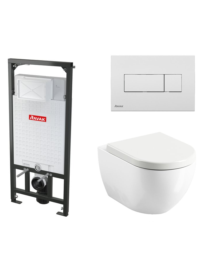 Potinkinis WC rėmas Ravak su WC Uni Chrome Rim komplektas