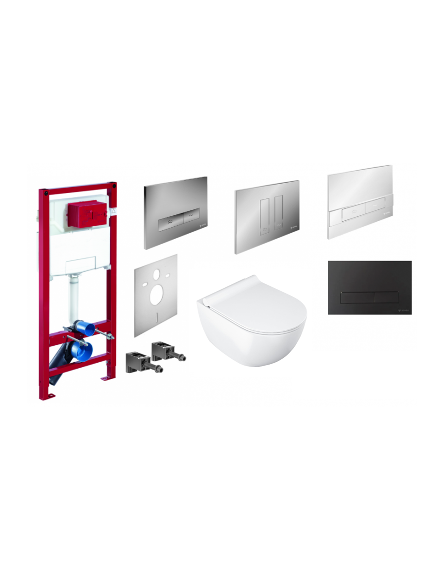 Potinkinis WC rėmas Schell Montus C120 su WC Ravak Uni Chrome Potinkinis WC rėmas Schell Montus C120 su WC Ravak Uni Chrome