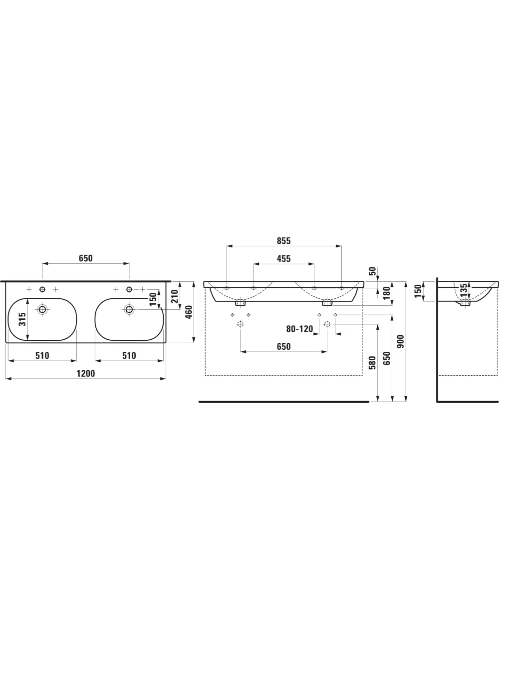 Praustuvas Laufen Lua 120x46 cm, H8140810371041 3 Praustuvas Laufen Lua 120x46 cm, H8140810371041 3