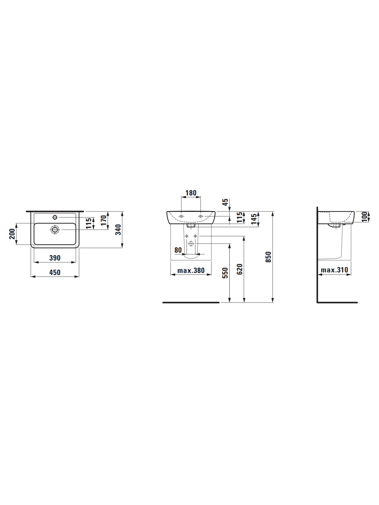 Praustuvas Laufen Pro 45x34 cm, H8119510001041 2 Praustuvas Laufen Pro 45x34 cm, H8119510001041 2