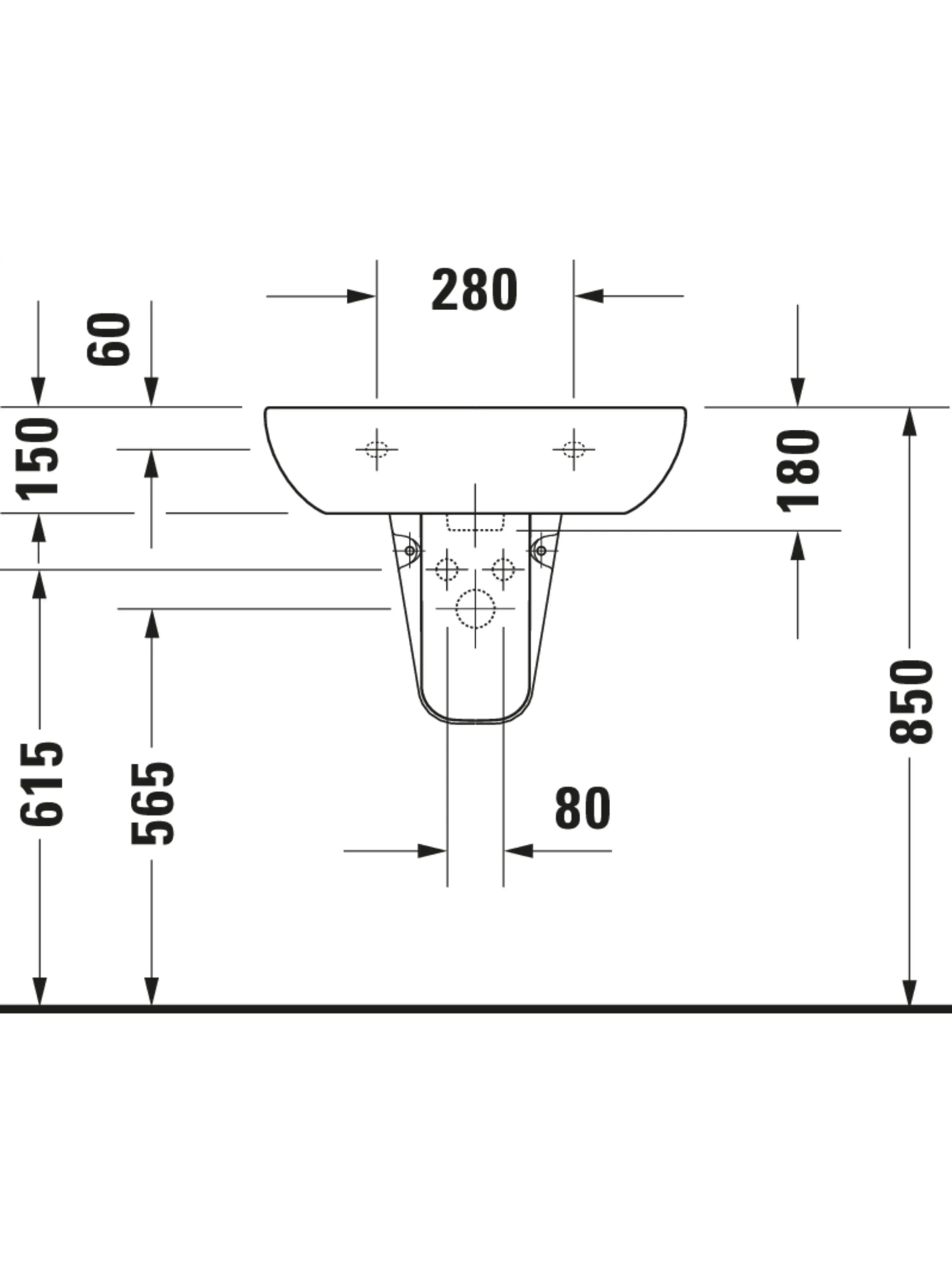 Praustuvas Duravit D-Code 60x46 cm 23106000002 7 Praustuvas Duravit D-Code 60x46 cm 23106000002 7