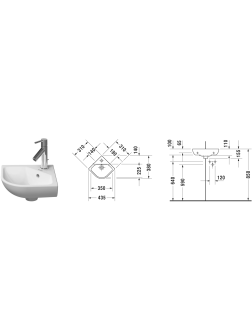 Praustuvas Duravit Me by Starck 43x38 cm, 0722430000 Praustuvas Duravit Me by Starck 43x38 cm, 0722430000