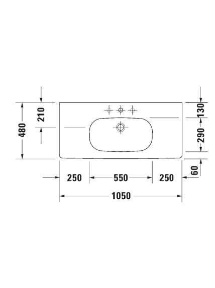 Praustuvas Duravit D-Code 105x48 cm 03421000002 4