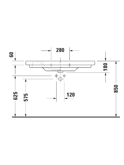 Praustuvas Duravit D-Code 105x48 cm 03421000002 3